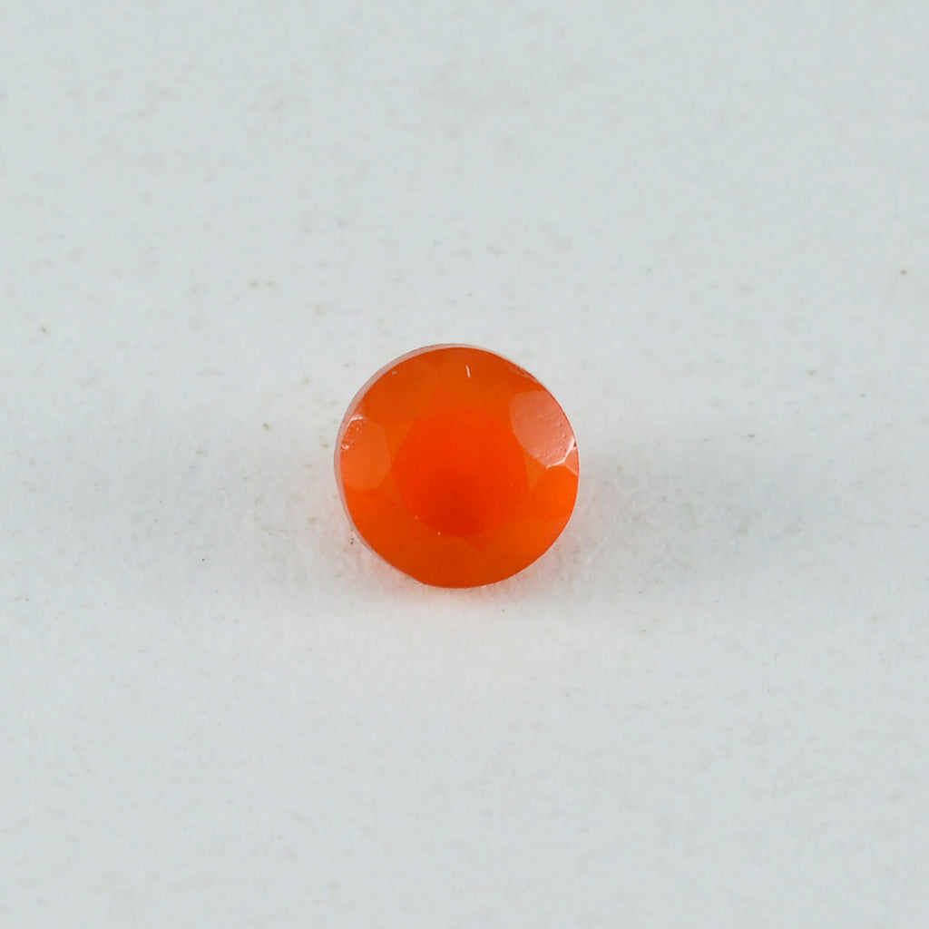 Roter Onyx, 1 Stück, mittelgroß, 9 x 9 mm, rund, facettiert, rot, glänzend, Halbedelsteine