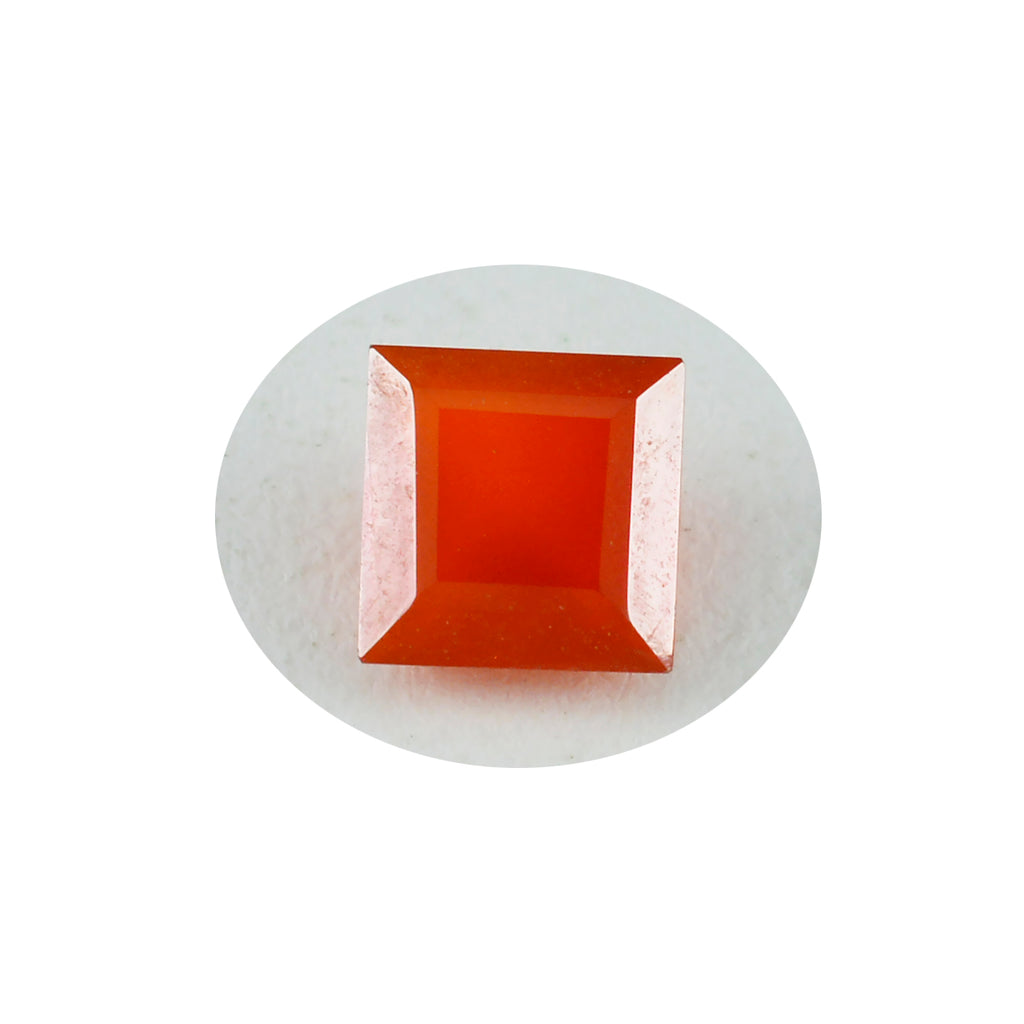 Red Onyx 1PC Large 10x10 MM Square Faceted Red Shine Semi Precious Loose Gems