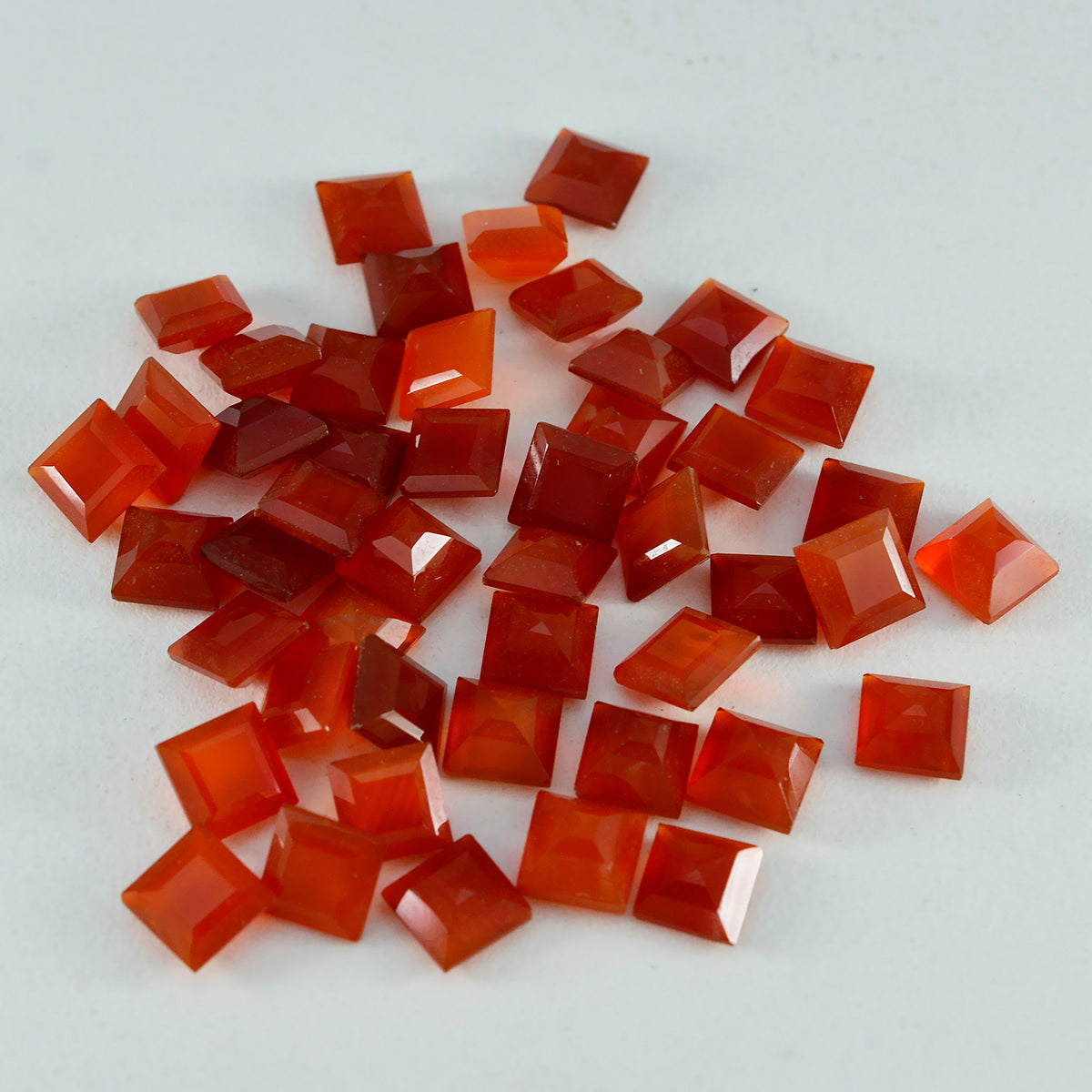 Red Onyx 10PC Tiny 4x4 MM Square Faceted Red Brilliant Semi Precious Loose Gemstones Secondary image