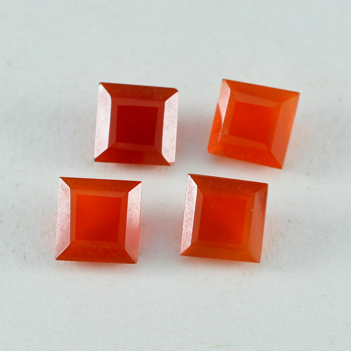 Red Onyx 1PC Small 7x7 MM Square Faceted Red Splendid Semi Precious Loose Gemstone