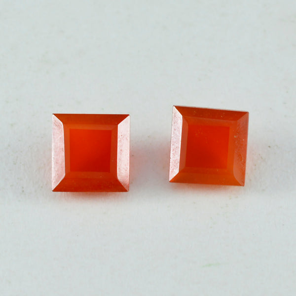 Red Onyx 1PC Medium 9x9 MM Square Faceted Red Lustrous Semi Precious Gems