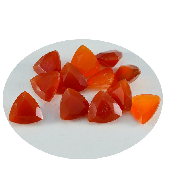 Red Onyx 10PC Tiny 5x5 MM Triangle Faceted Red Sparkling Semi Precious Gems