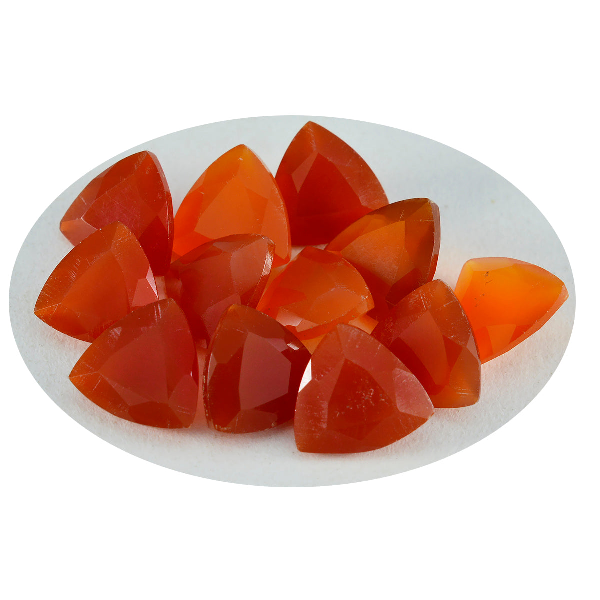 Red Onyx 1PC Tiny 6x6 MM Triangle Faceted Red Polished Semi Precious Loose Gems Immagine secondaria del prodotto