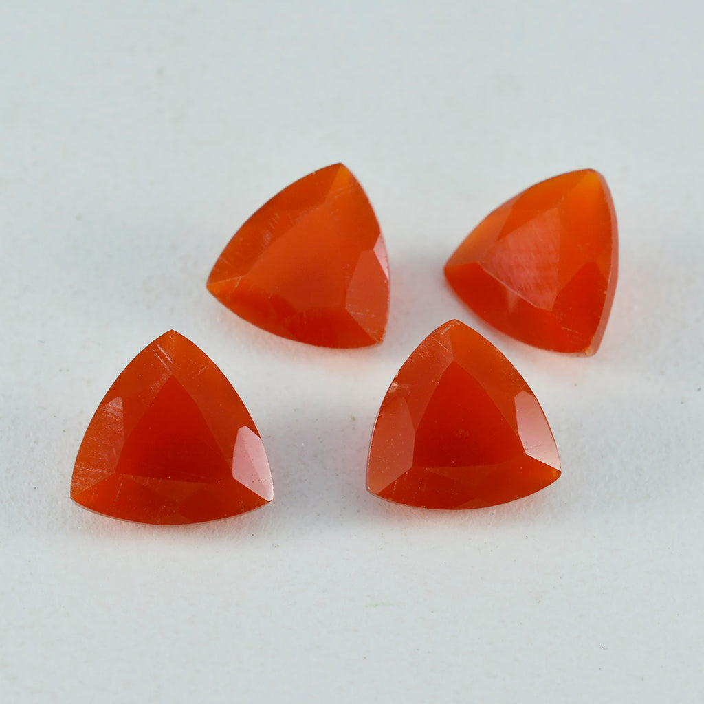 Roter Onyx, 1 Stück, klein, 7 x 7 mm, dreieckig, facettiert, rot, herrlicher Halbedelstein, loser Edelstein