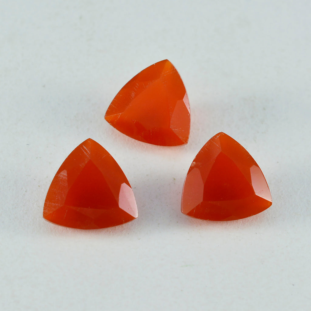 Red Onyx 1PC Small 8x8 MM Triangle Faceted Red Luster Semi Precious Loose Gemstones