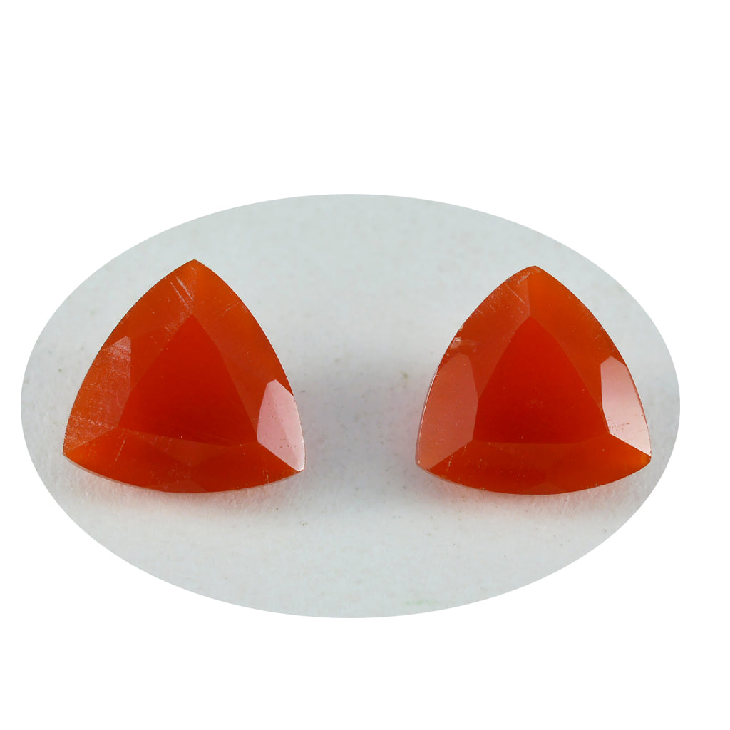 Red Onyx 1PC Medium 9x9 MM Triangle Faceted Red Lustrous Semi Precious Gems