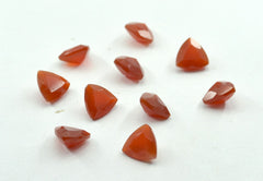 Red Onyx 10PC Tiny 3x3 MM Triangle Faceted Red Fiery Semi Precious Loose Gemstone