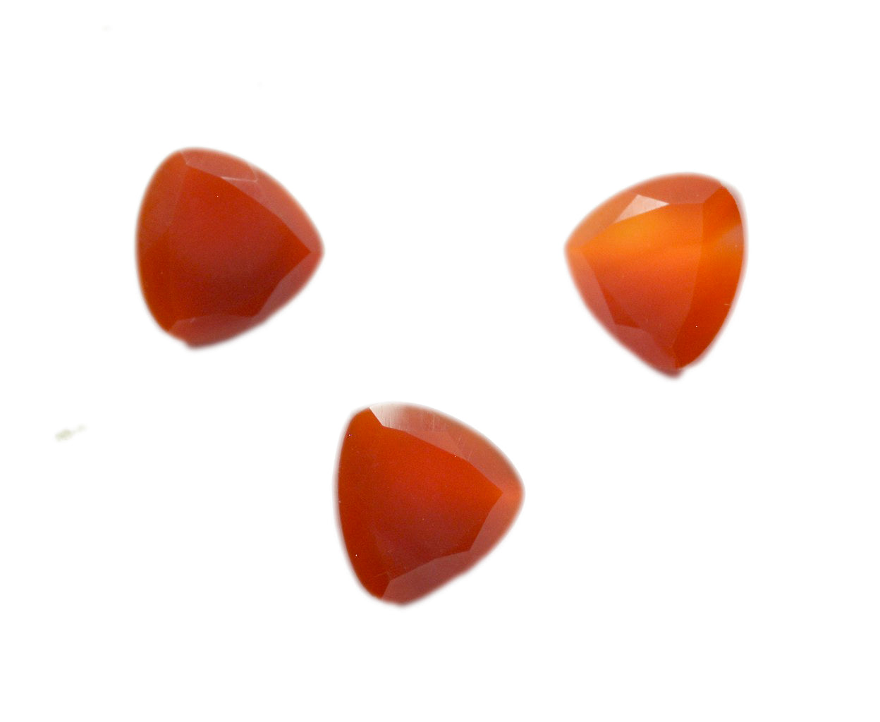 Red Onyx 10PC Tiny 5x5 MM Triangle Faceted Red Sparkling Semi Precious Gems
