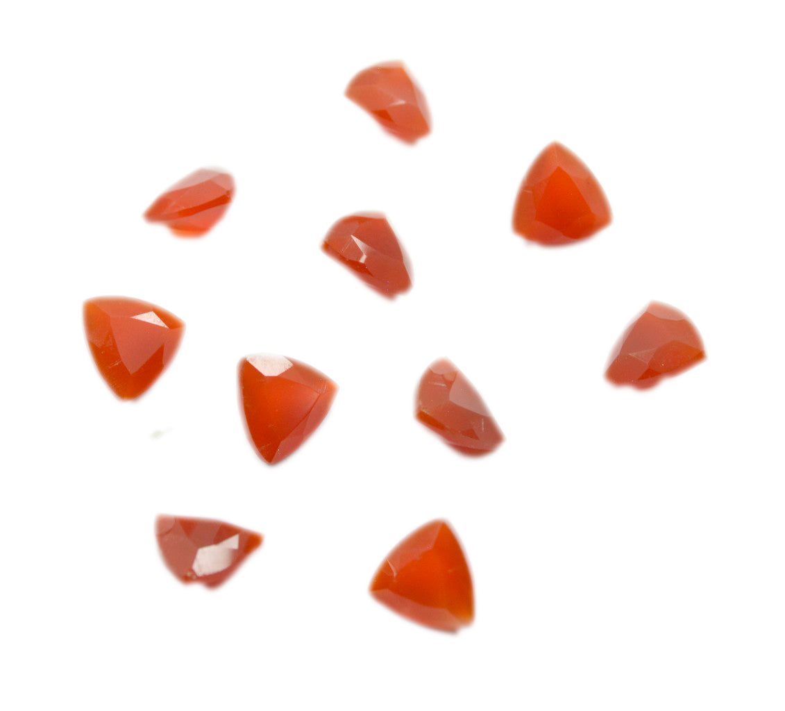 Red Onyx 1PC Tiny 6x6 MM Triangle Faceted Red Polished Semi Precious Loose Gems