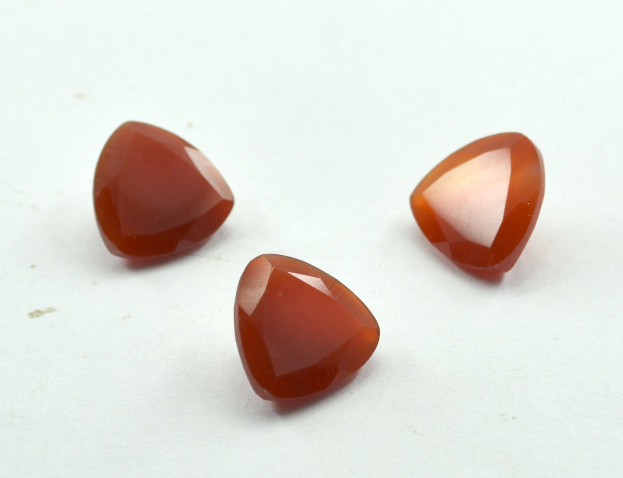 Red Onyx 1PC Small 8x8 MM Triangle Faceted Red Luster Semi Precious Loose Gemstones