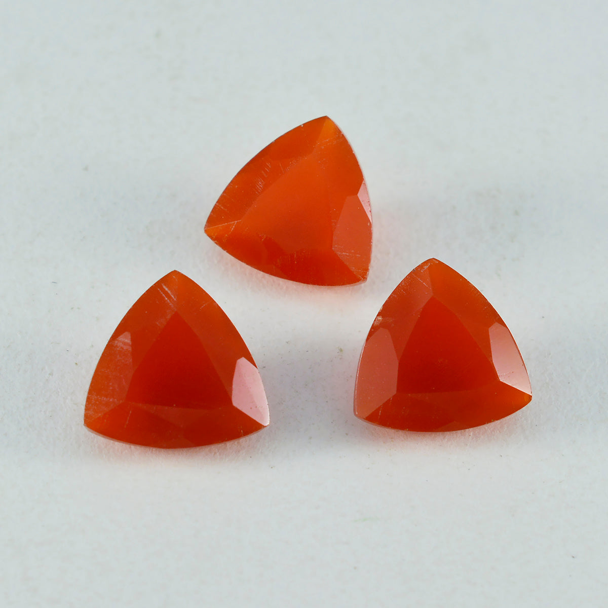 Red Onyx 1PC Medium 9x9 MM Triangle Faceted Red Lustrous Semi Precious Gems