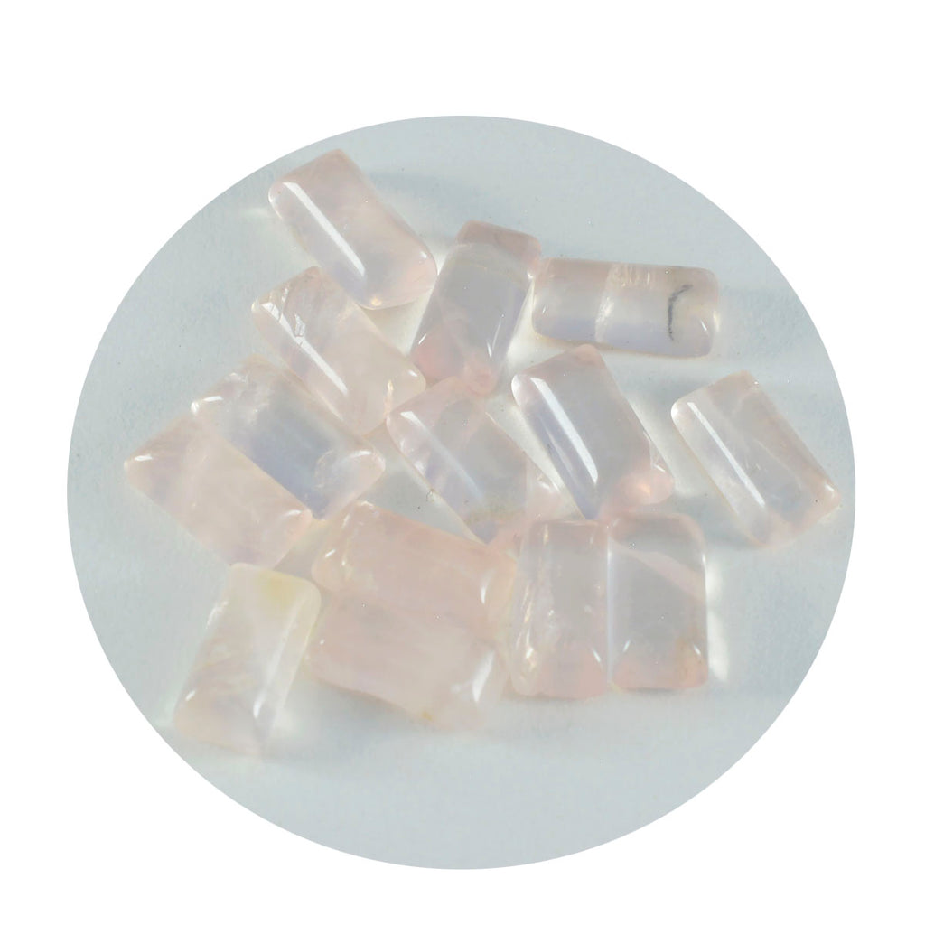 Rose Quartz 10PC Tiny 3x6 MM Baguette Cabochon Pink Genuine semi Precious Loose Gems