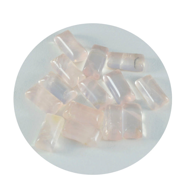 Rose Quartz 10PC Tiny 3x6 MM Baguette Cabochon Pink Genuine semi Precious Loose Gems