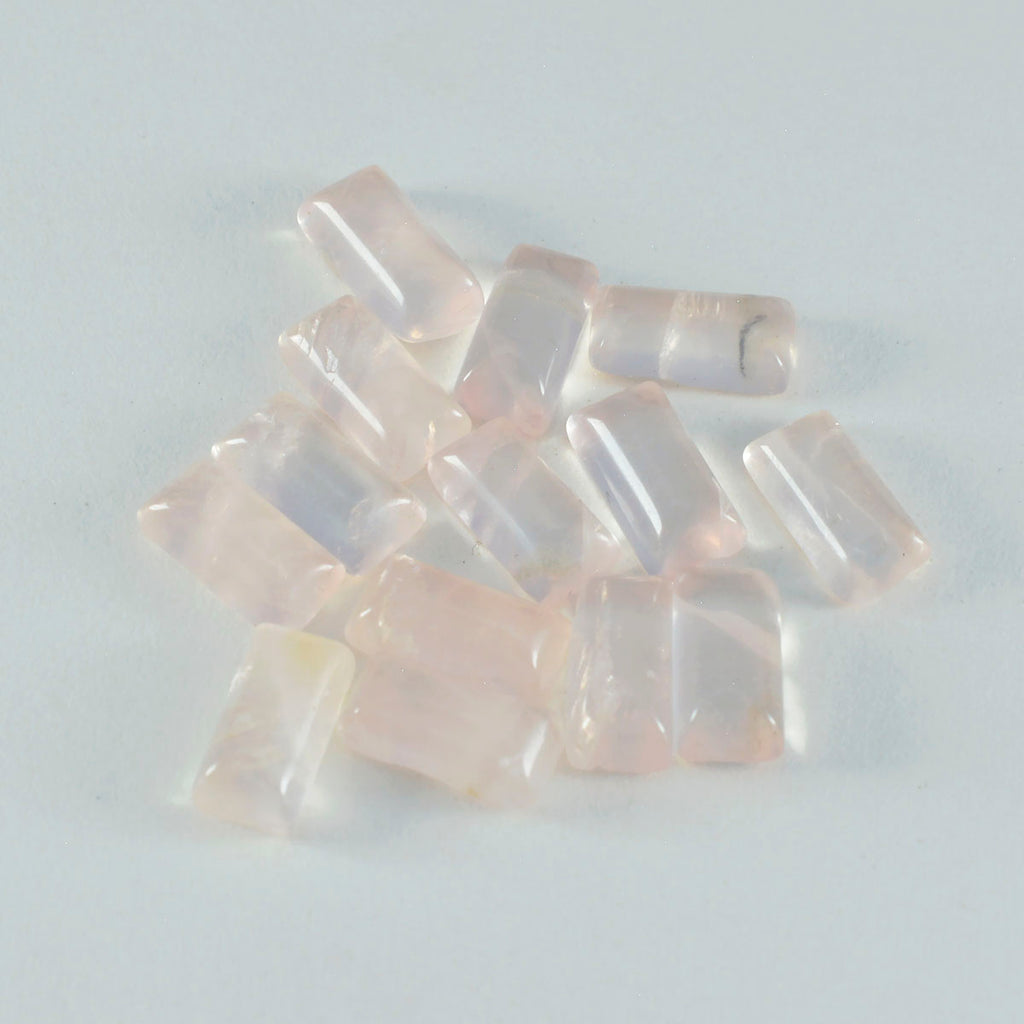 Rose Quartz 10PC Tiny 3x6 MM Baguette Cabochon Pink Genuine semi Precious Loose Gems