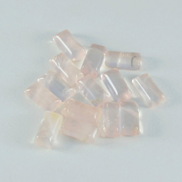 Rose Quartz 10PC Tiny 3x6 MM Baguette Cabochon Pink Genuine semi Precious Loose Gems