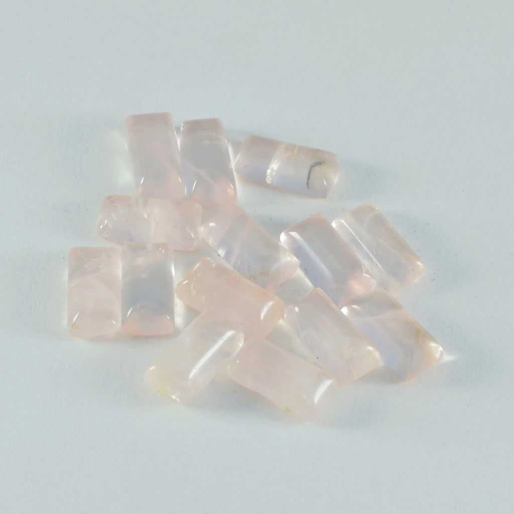 Rose Quartz 10PC Tiny 4x8 MM Baguette Cabochon Pink Superior semi Precious Loose Gemstone