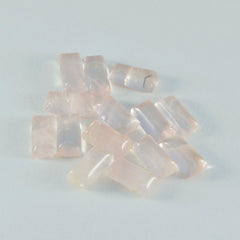 Rose Quartz 10PC Tiny 4x8 MM Baguette Cabochon Pink Superior semi Precious Loose Gemstone