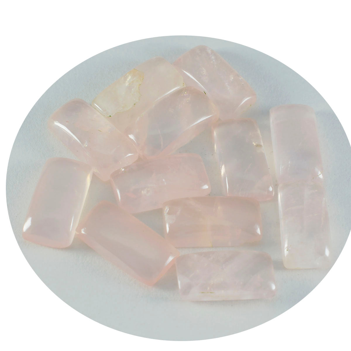 Rose Quartz 1PC Small 6x12 MM Baguette Cabochon Pink Fiery semi Precious Semi Precious Gemstone Hoofdafbeelding