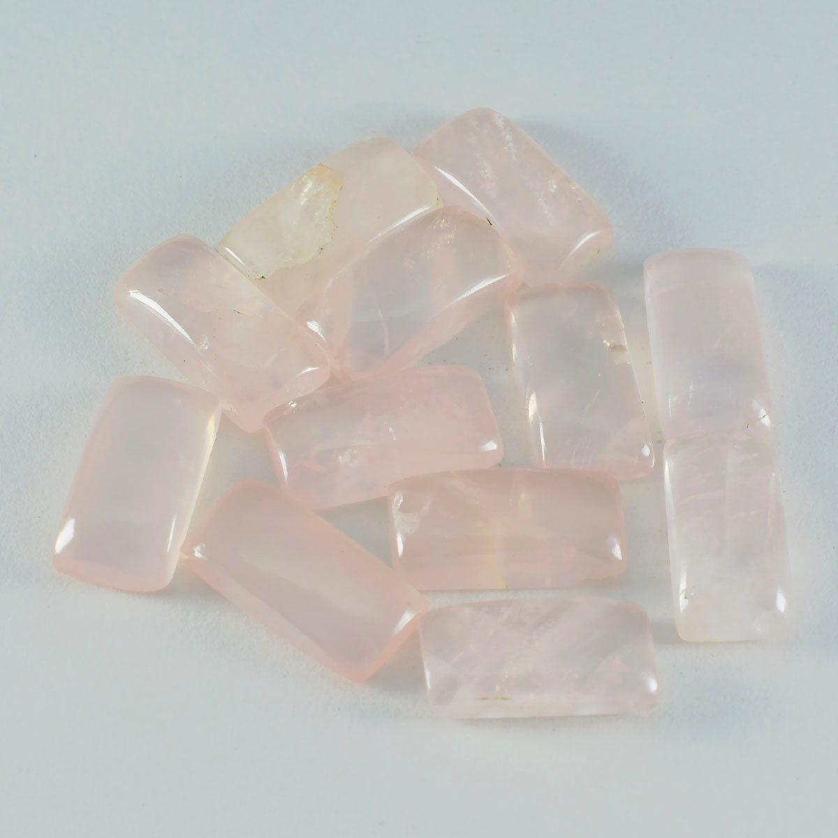 Rose Quartz 1PC Small 6x12 MM Baguette Cabochon Pink Fiery semi Precious Semi Precious Gemstone Secundaire afbeelding