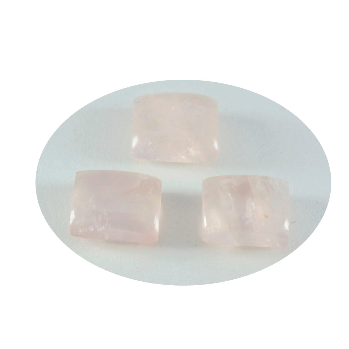 Rose Quartz 1PC Large 10x12 MM Emerald Cabochon Pink Lustrous semi Precious Semi Precious Gemstone