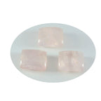 Rose Quartz 1PC Large 10x12 MM Emerald Cabochon Pink Lustrous semi Precious Semi Precious Gemstone