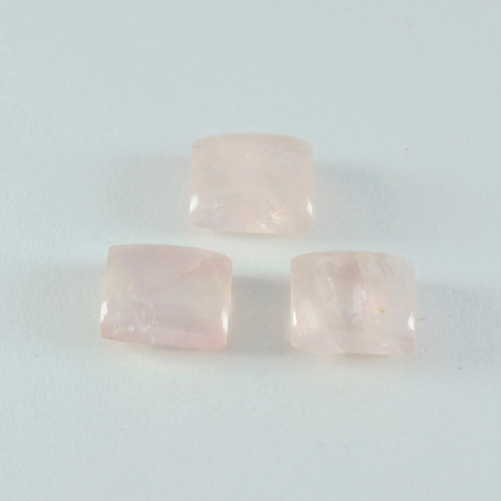 Rose Quartz 1PC Large 10x12 MM Emerald Cabochon Pink Lustrous semi Precious Semi Precious Gemstone