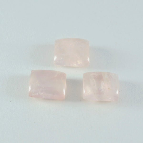 Rose Quartz 1PC Large 10x12 MM Emerald Cabochon Pink Lustrous semi Precious Semi Precious Gemstone