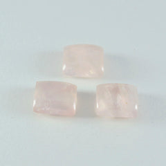 Rose Quartz 1PC Large 10x12 MM Emerald Cabochon Pink Lustrous semi Precious Semi Precious Gemstone