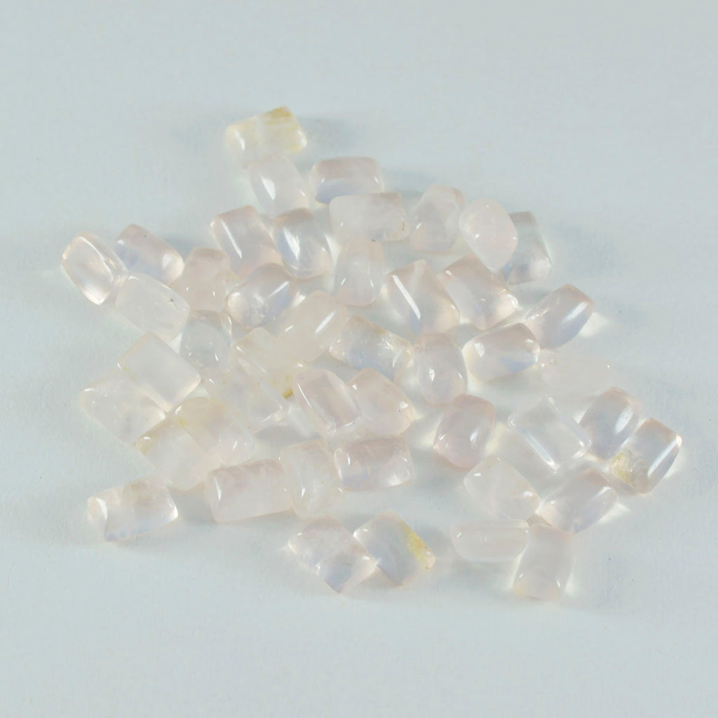 Rose Quartz 1PC Tiny 5x7 MM Emerald Cabochon Pink Superior semi Precious Loose Gemstone