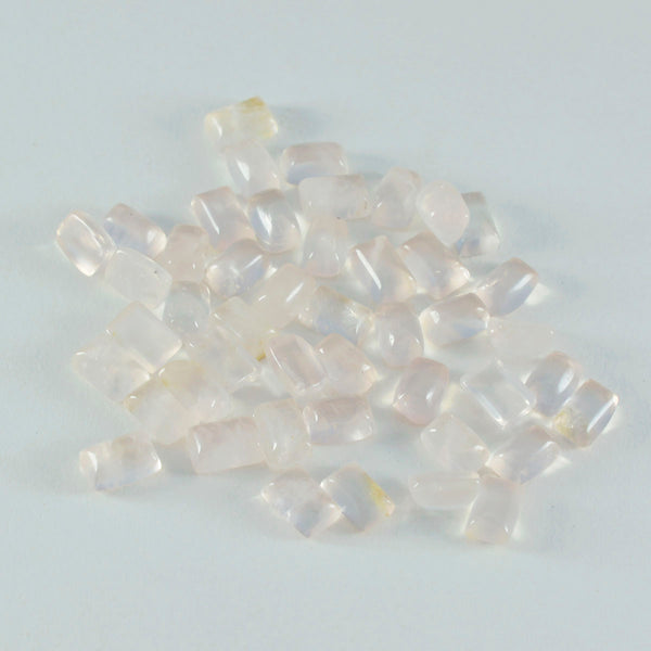 Rose Quartz 1PC Tiny 5x7 MM Emerald Cabochon Pink Superior semi Precious Loose Gemstone