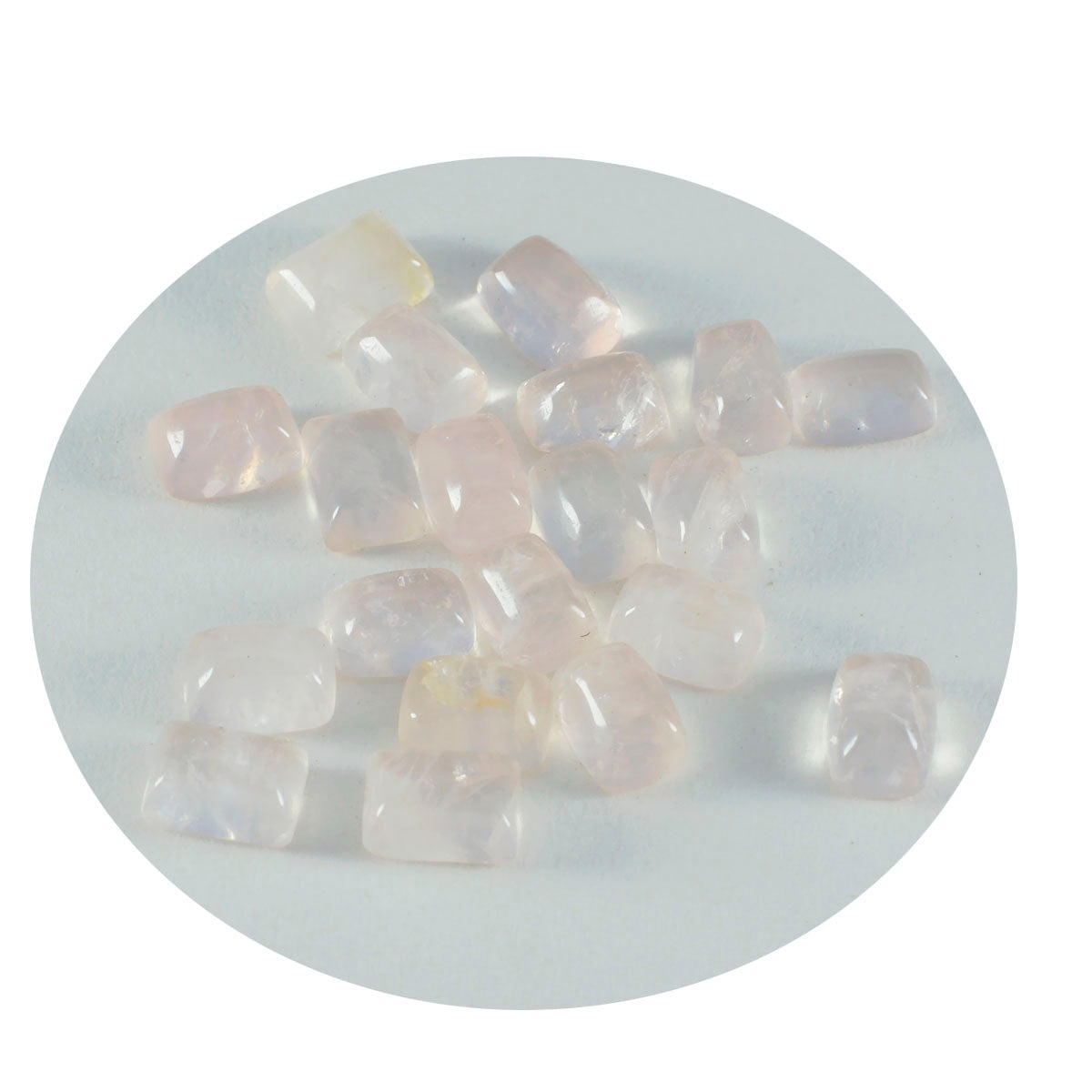 Rose Quartz 1PC Small 6x8 MM Emerald Cabochon Pink Pure semi Precious Loose Gemstones