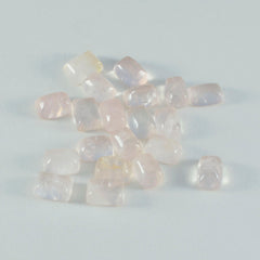 Rose Quartz 1PC Small 6x8 MM Emerald Cabochon Pink Pure semi Precious Loose Gemstones