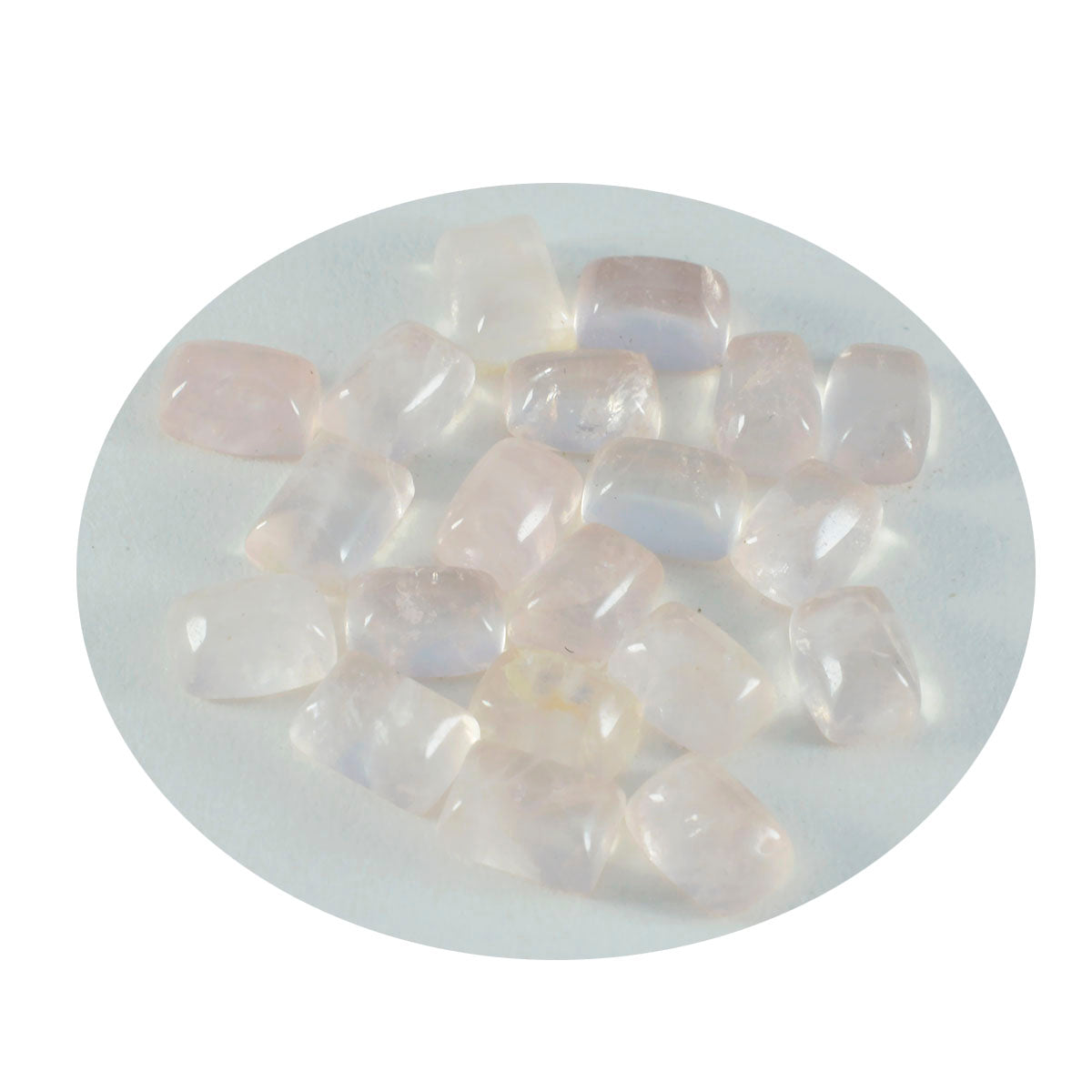Rose Quartz 1PC Small 7x9 MM Emerald Cabochon Pink Brilliant semi Precious Precious Gemstone