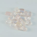 Rose Quartz 1PC Small 7x9 MM Emerald Cabochon Pink Brilliant semi Precious Precious Gemstone