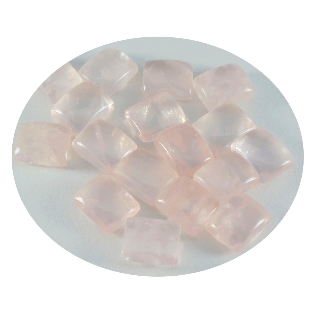 Rose Quartz 1PC Medium 8x10 MM Emerald Cabochon Pink Polished semi Precious Loose Gems