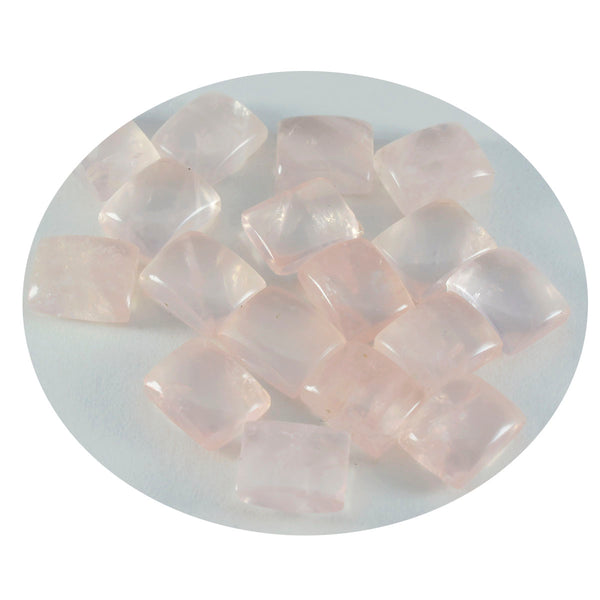 Rose Quartz 1PC Medium 8x10 MM Emerald Cabochon Pink Polished semi Precious Loose Gems