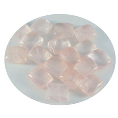 Rose Quartz 1PC Medium 8x10 MM Emerald Cabochon Pink Polished semi Precious Loose Gems