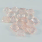 Rose Quartz 1PC Medium 8x10 MM Emerald Cabochon Pink Polished semi Precious Loose Gems