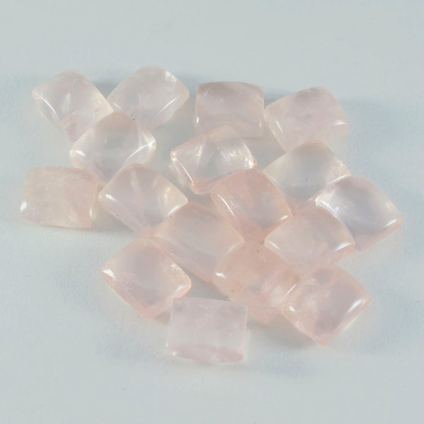 Rose Quartz 1PC Medium 8x10 MM Emerald Cabochon Pink Polished semi Precious Loose Gems