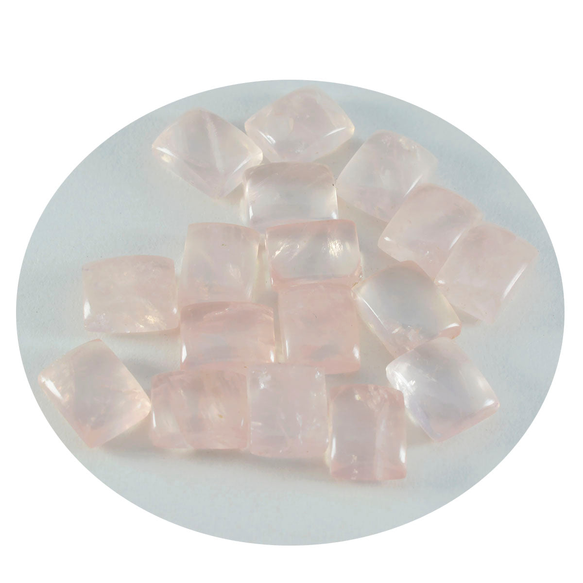 Rose Quartz 1PC Large 9x11 MM Emerald Cabochon Pink Splendid semi Precious Loose Gemstone Sekundär produktbild