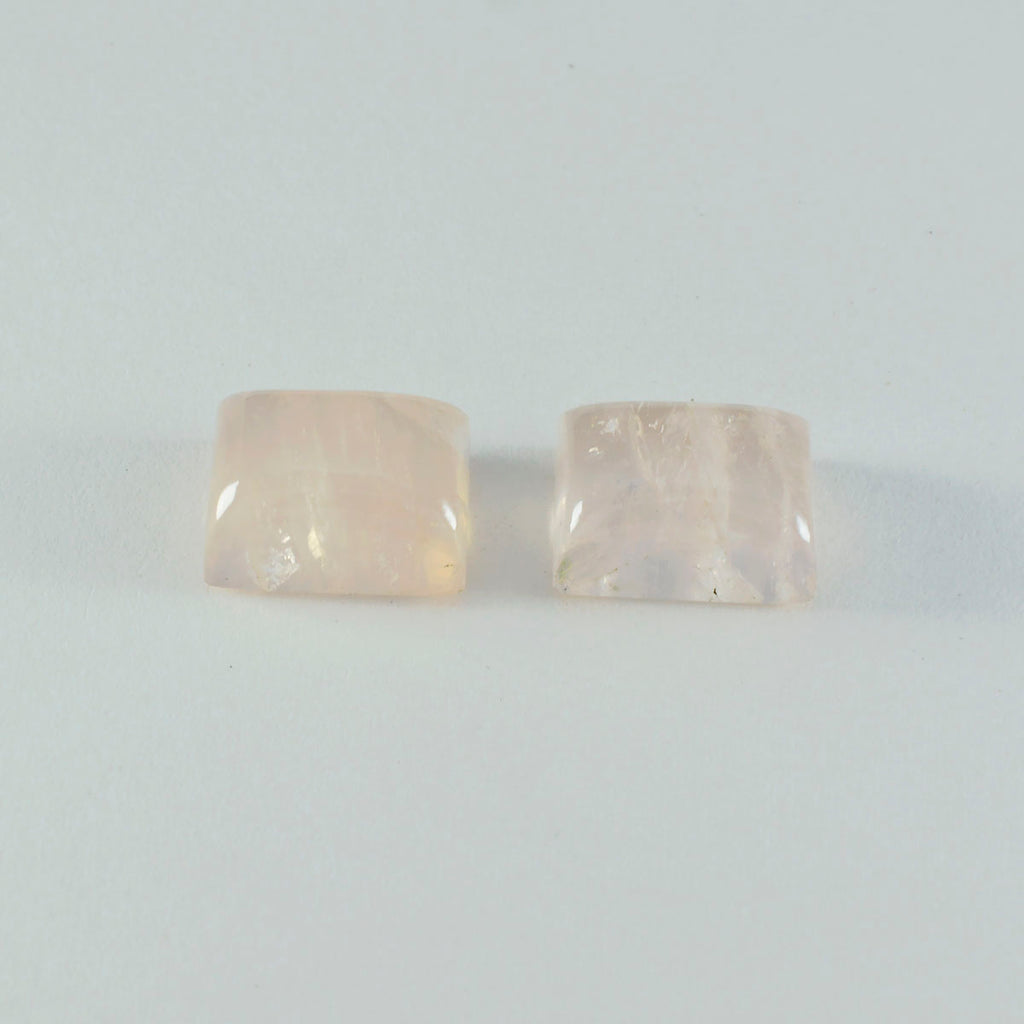Rose Quartz 1PC Large 10x12 MM Emerald Cabochon Pink Lustrous semi Precious Semi Precious Gemstone