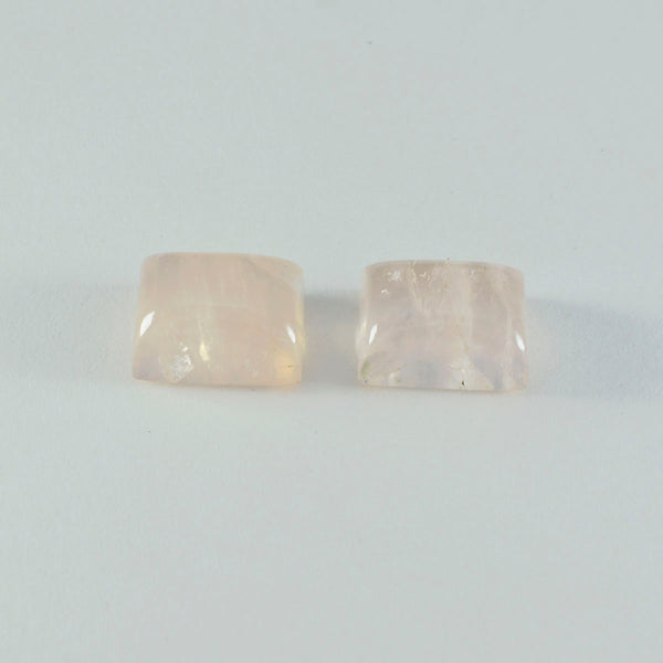 Rose Quartz 1PC Large 10x12 MM Emerald Cabochon Pink Lustrous semi Precious Semi Precious Gemstone