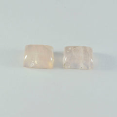 Rose Quartz 1PC Large 10x12 MM Emerald Cabochon Pink Lustrous semi Precious Semi Precious Gemstone