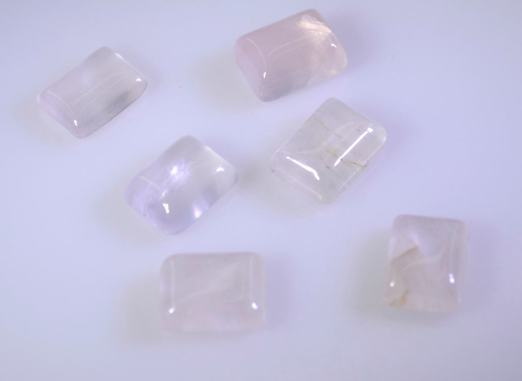 Rose Quartz 10PC Tiny 3x5 MM Emerald Cabochon Pink Natural semi Precious Gems