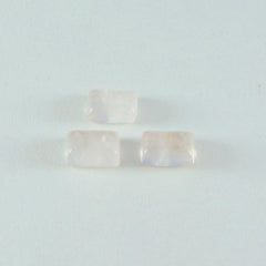 Rose Quartz 1PC Tiny 5x7 MM Emerald Cabochon Pink Superior semi Precious Loose Gemstone