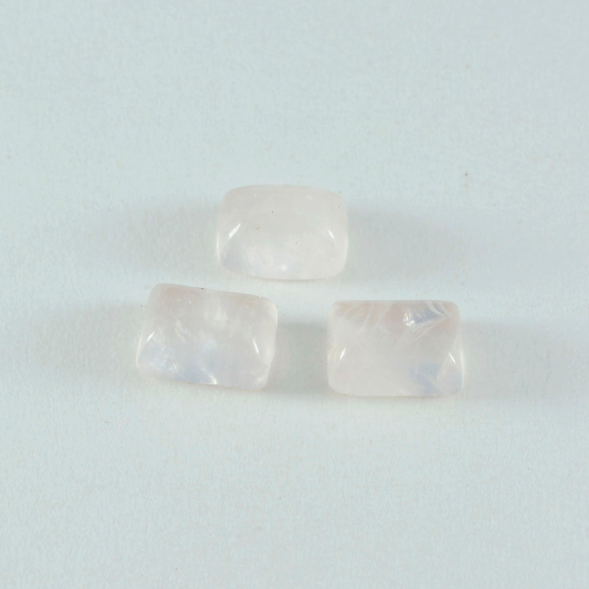 Rose Quartz 1PC Small 6x8 MM Emerald Cabochon Pink Pure semi Precious Loose Gemstones