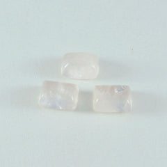 Rose Quartz 1PC Small 6x8 MM Emerald Cabochon Pink Pure semi Precious Loose Gemstones