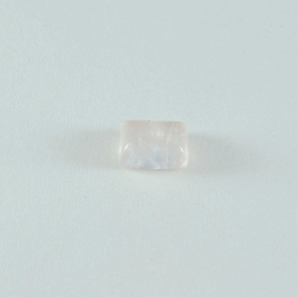Rose Quartz 1PC Small 7x9 MM Emerald Cabochon Pink Brilliant semi Precious Precious Gemstone