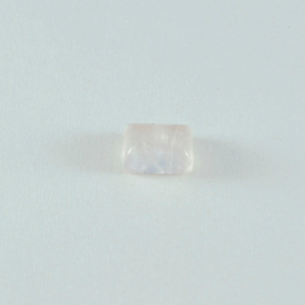 Rose Quartz 1PC Small 7x9 MM Emerald Cabochon Pink Brilliant semi Precious Precious Gemstone