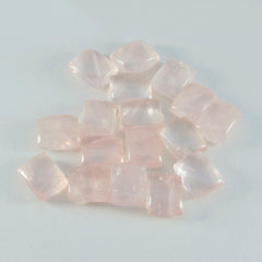 Rose Quartz 1PC Medium 8x10 MM Emerald Cabochon Pink Polished semi Precious Loose Gems